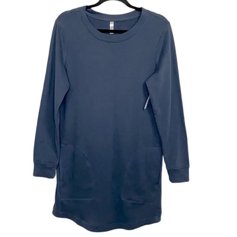 NWT Womens Gap French Terry Casual Lounge Dress in Lake Blue - Sz XL